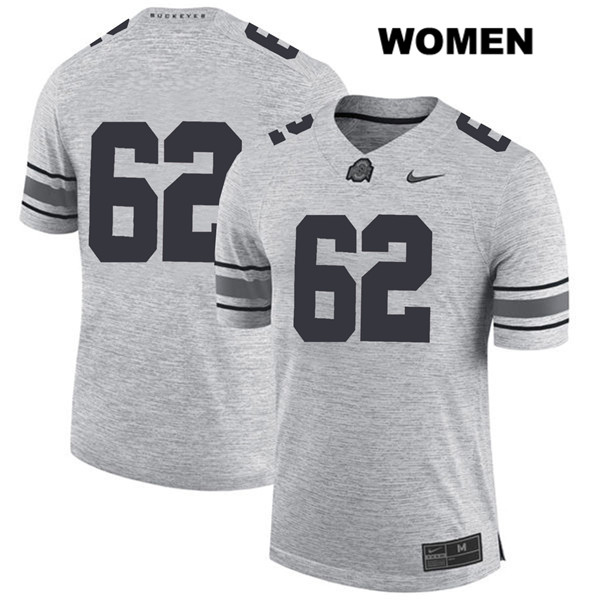 Ohio State Buckeyes Women's Brandon Pahl #62 Gray Authentic Nike No Name College NCAA Stitched Football Jersey HM19P38JL